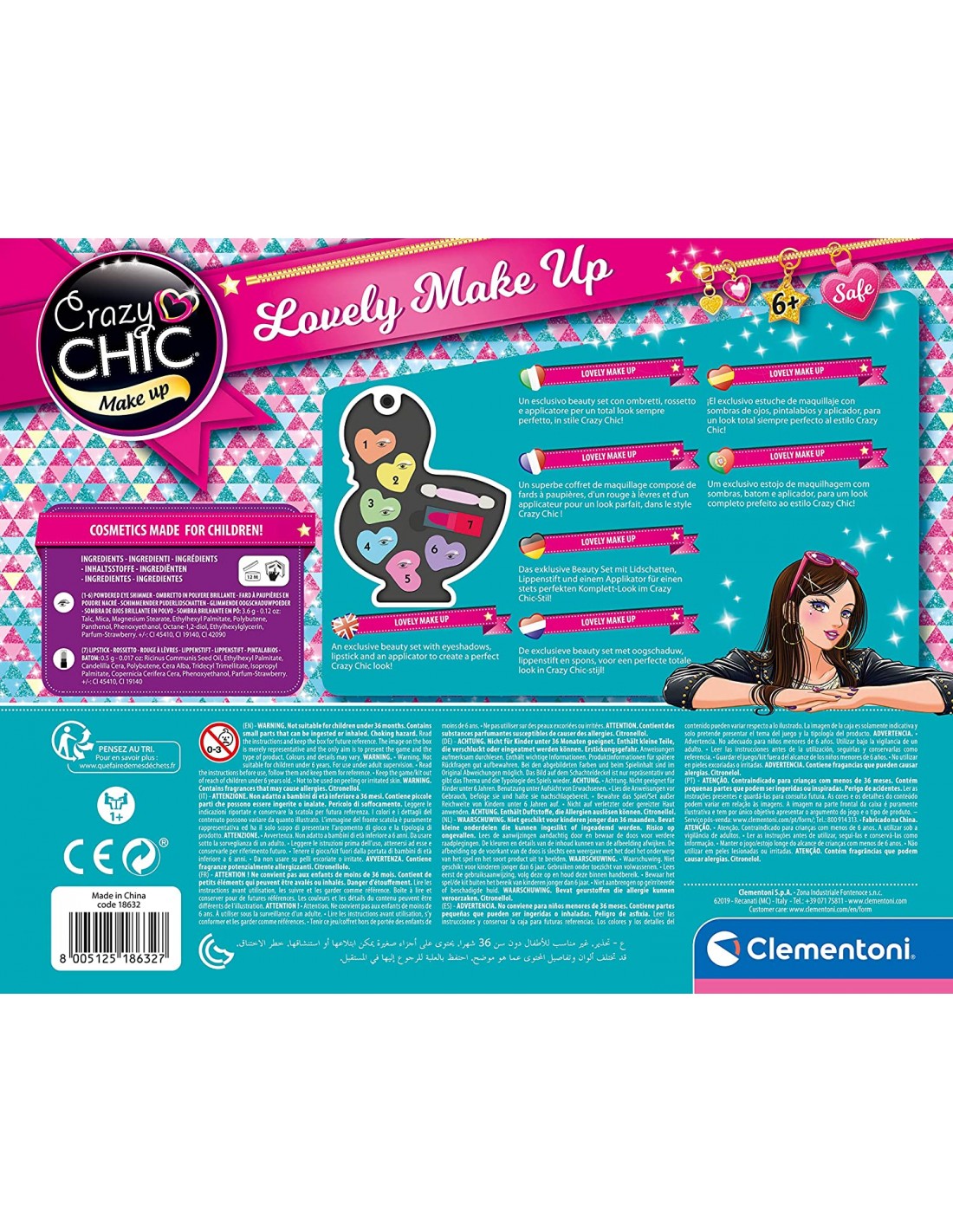 GIOCHI GIRL: vendita online CRAZY CHIC LOVELY MAKE UP CIGNO, CLEMENTONI, COFANETTO TRUCCHI, 27X22X5 CM in offerta