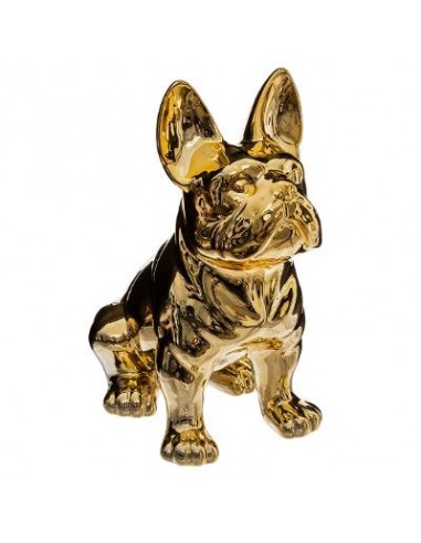 OGGETTISTICA: vendita online CANE BULLDOG GRES DORATO 22CM in offerta