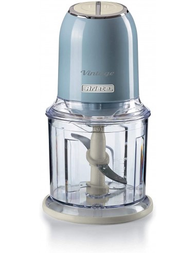 FRULLATORI E TRITATUTTO: vendita online Tritatutto Ariete Vintage Celeste – 400W, 2 velocità, 4 lame inox, tazza 600ml, trita...