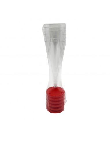 MONOUSO: vendita online CONF 6 FLUTE PLASTICA BASE ROSSA in offerta