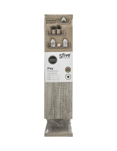 MENSOLE E SCAFFALI: vendita online 5five Fixy, set 3 mensole da parete, ripiani effetto rovere grigio, mensole sospese, scaff...