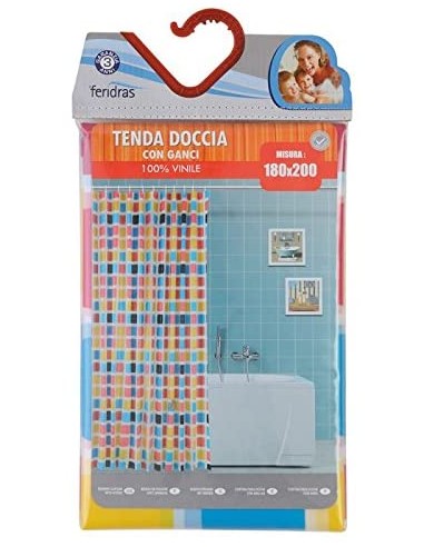 ACCESSORI VASCA E DOCCIA: vendita online TENDA DOCCIA 180 X 200 CM IN VINILE ASSORTITO FERIDRAS in offerta