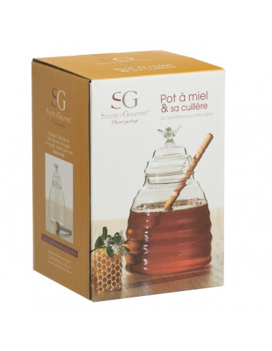 BARATTOLI ZUCCHERO E CAFFE': vendita online GIARA PORTAMIELE VETRO D10CM in offerta