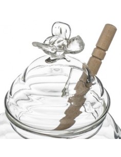 BARATTOLI ZUCCHERO E CAFFE': vendita online GIARA PORTAMIELE VETRO D10CM in offerta 2