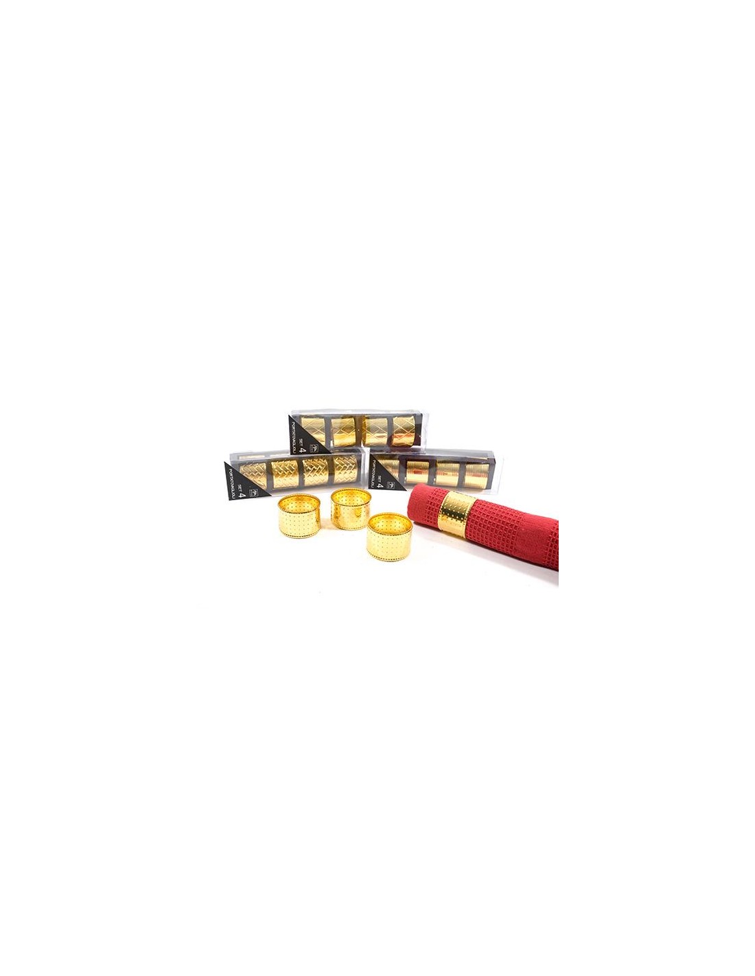 TAVOLA E CUCINA: vendita online SET 4PZ PORTATOVAGLIOLO METALLO ORO in offerta