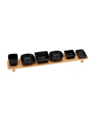 ACCESSORI VARI: vendita online SET 6 CIOTOLE PORCELLANA C/VASSOIO BAMBOO in offerta