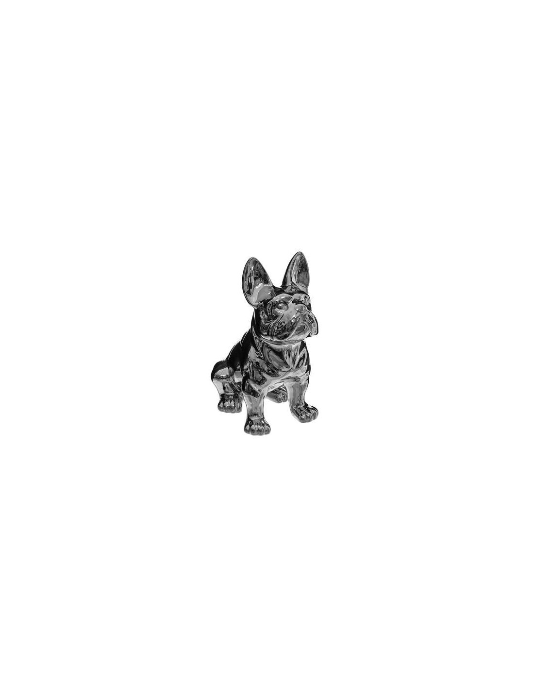 OGGETTISTICA: vendita online CANE 168329B GRES ARGENTO 22CM in offerta