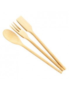 MESTOLAME: vendita online BLISTER CUCCHIAIO FORCHETTONE E PALETTA IN LEGNO 30CM DEMOLLI in offerta 2