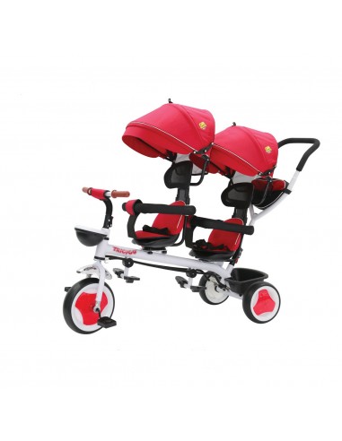 BICI - PRIMI PASSI - AUTO: vendita online TRICICLO GVC-5639 TRICYGO'GEMELLARE ROSSO in offerta