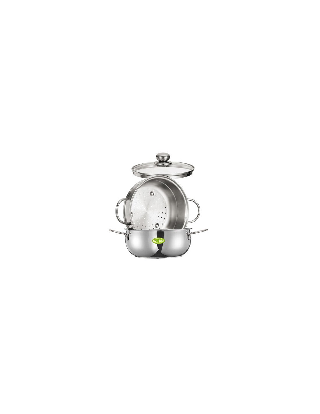 PENTOLE - COPERCHI ACCIAIO: vendita online IO BIO VAPORIERA IN ACCIAIO D.20CM C/COPERCHIO INOXRIV in offerta