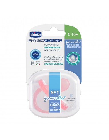 BIBERON - CIUCCETTI - TETTARELLE: vendita online SUCCHIETTO 6/12 MESI IN CAUCCIU' GOMMOTTO ROSA CHICCO in offerta