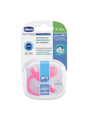 BIBERON - CIUCCETTI - TETTARELLE: vendita online SUCCHIETTO 6/12 MESI IN CAUCCIU' GOMMOTTO ROSA CHICCO in offerta