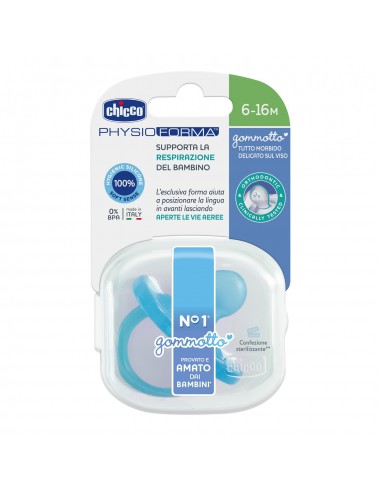 BIBERON - CIUCCETTI - TETTARELLE: vendita online SUCCHIETTO 6/12 MESI IN CAUCCIU' GOMMOTTO AZZURRO CHICCO in offerta