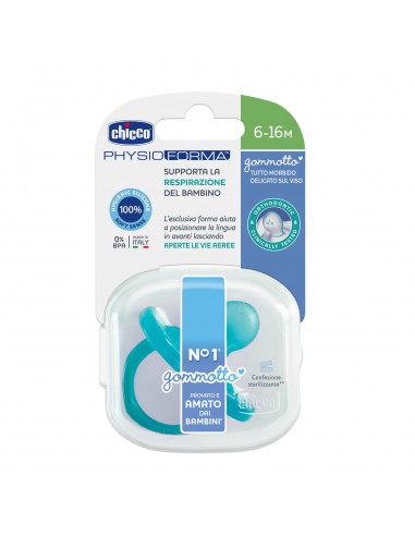 BIBERON - CIUCCETTI - TETTARELLE: vendita online SUCCHIETTO 6/12 MESI IN CAUCCIU' GOMMOTTO AZZURRO CHICCO in offerta