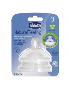 BIBERON - CIUCCETTI - TETTARELLE: vendita online TETTARELLA 4 MESI NATURAL FEELING FLUSSO REGOLABILE 2 PEZZI CHICCO in offerta