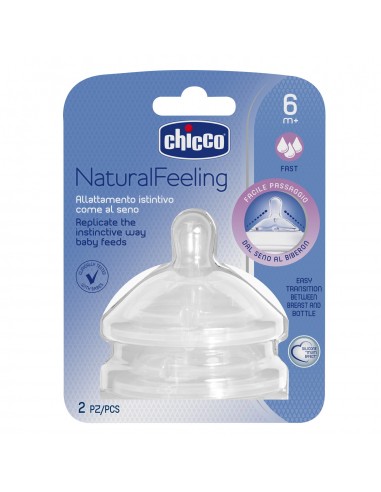 BIBERON - CIUCCETTI - TETTARELLE: vendita online TETTARELLA 6 MESI NATURAL FEELING FLUSSO VELOCE 2 PEZZI CHICCO in offerta