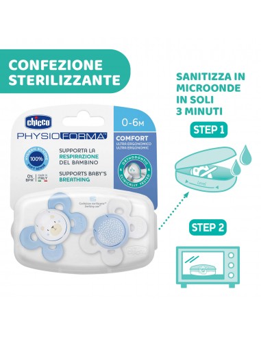 ACCESSORI: vendita online SUCCHIETTO 0/6 MESI PHYSIO COMFORT BOY 2 PEZZI CHICCO in offerta