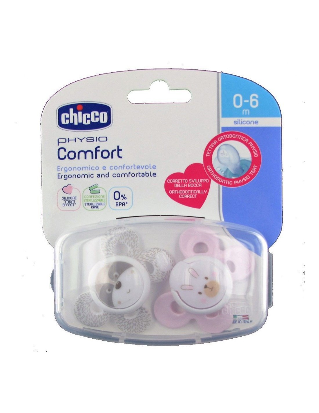 ACCESSORI: vendita online SUCCHIETTO 0/6 MESI PHYSIO COMFORT GIRL 2 PEZZI CHICCO in offerta