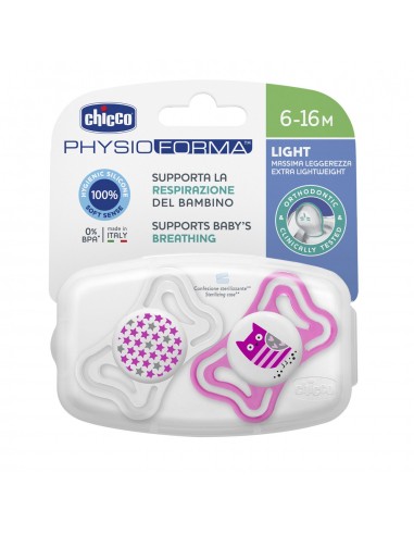 BIBERON - CIUCCETTI - TETTARELLE: vendita online SUCCHIETTO 6/16 MESI PHYSIOLIGHT GIRL 2 PEZZI CHICCO in offerta