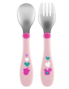 ACCESSORI: vendita online POSATE INOX ROSA/VERDE CHICCO in offerta