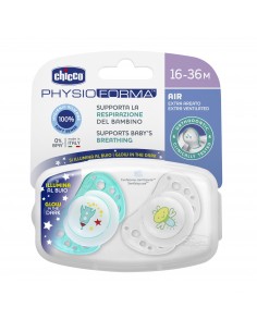 BIBERON - CIUCCETTI - TETTARELLE: vendita online SUCCHIETTO 16/36 MESI PHYSIO AIR LUMI 2 PEZZI CHICCO in offerta