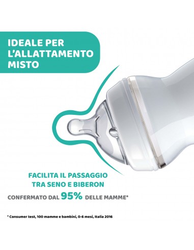 BIBERON - CIUCCETTI - TETTARELLE: vendita online Chicco Natural Feeling Biberon Anticolica 2+ Mesi - 250 ml, Tettarella Morbi...