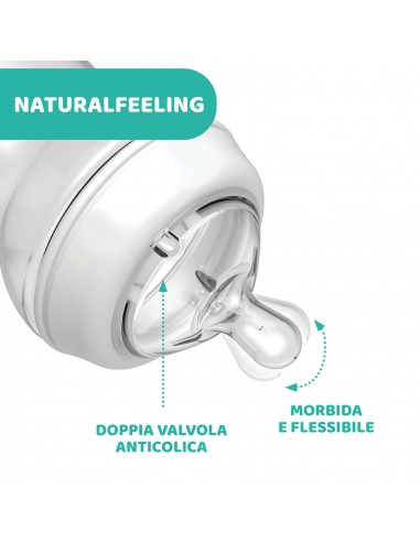 BIBERON - CIUCCETTI - TETTARELLE: vendita online Chicco Natural Feeling Biberon Anticolica 6+ Mesi - 330 ml, Tettarella Morbi...