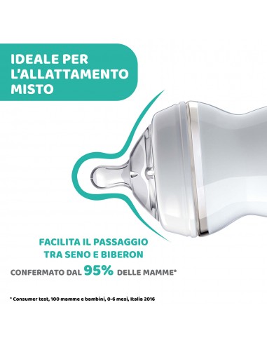 BIBERON - CIUCCETTI - TETTARELLE: vendita online Chicco Natural Feeling Biberon Anticolica 6+ Mesi - 330 ml, Tettarella Morbi...