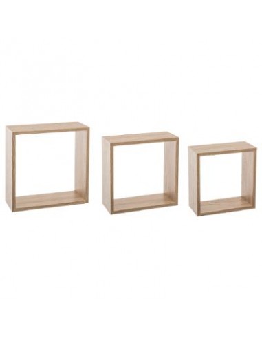 MENSOLE E SCAFFALI: vendita online SET 3 MENSOLE 138957C CUBI NATURALE in offerta