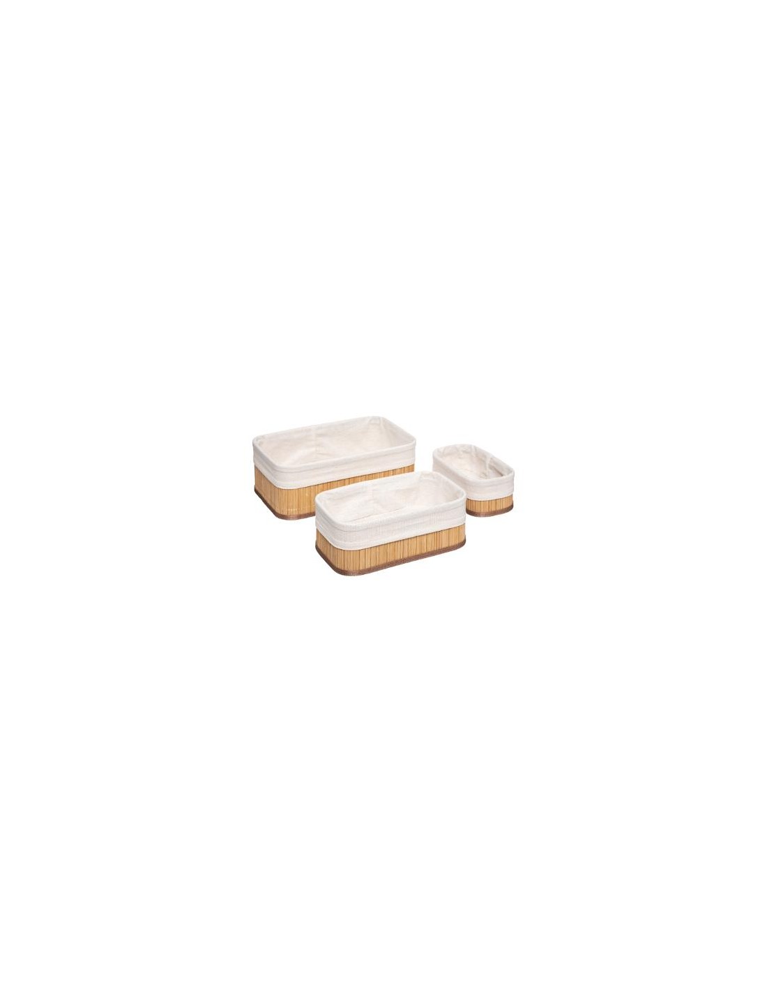 CESTE BUCATO VIMINI: vendita online SET 3 CESTINI IN BAMBOO in offerta