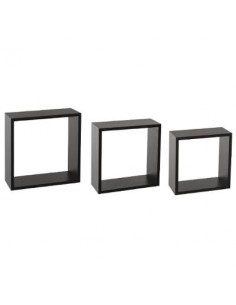 MENSOLE E SCAFFALI: vendita online SET 3 MENSOLE 138957A CUBI NERO in offerta