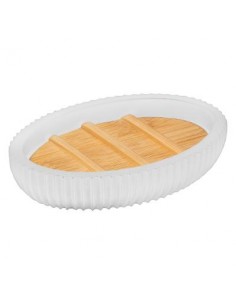 DISPENSER E PORTASAPONE: vendita online PORTASAPONETTA IN BAMBOO BIANCO in offerta