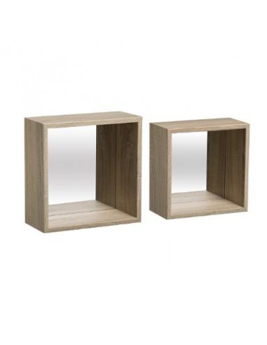 MENSOLE E SCAFFALI: vendita online SET 2 MENSOLE 173680 27X27CM CON SPECCHIO in offerta