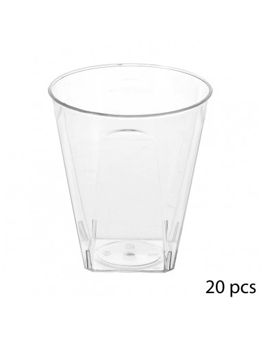 MONOUSO: vendita online Coppette Aperitivo 20pz Plastica Trasparente Riutilizzabile 60ml, Coppette Finger Food, Confezione 20...