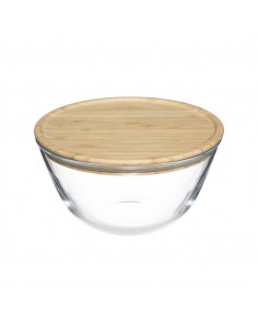 INSALATIERE E SCODELLE PLASTICA: vendita online INSALATIERA 1LT VETRO/BAMBOO in offerta