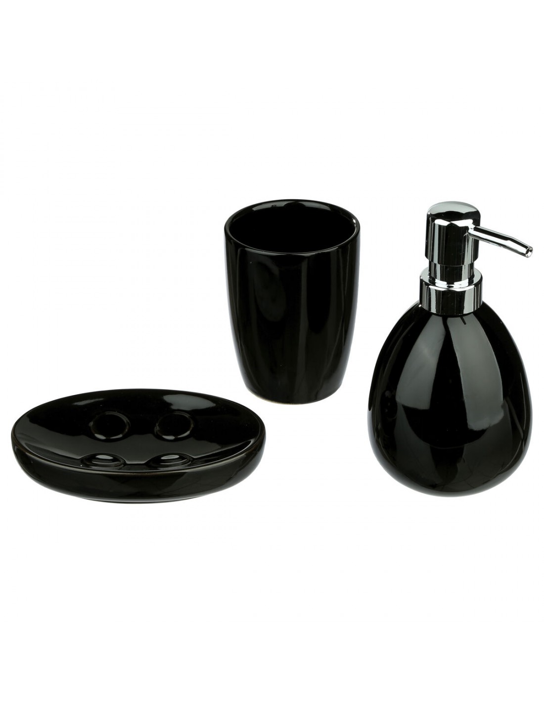 SET 3 ACCESSORI BAGNO SUN NERO su Shop in Casa