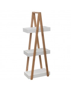 SPECCHI E MOBILETTI: vendita online MENSOLA BAGNO 3 RIPIANI BAMBOO BIANCO 30X18X82CM in offerta