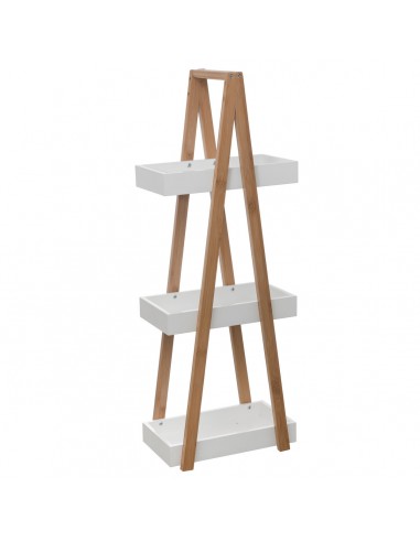 SPECCHI E MOBILETTI: vendita online MENSOLA BAGNO 3 RIPIANI BAMBOO BIANCO 30X18X82CM in offerta