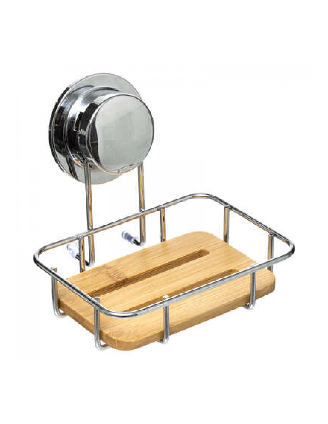 DISPENSER E PORTASAPONE: vendita online PORTASAPONE 174616 BAMBOO/METALLO CON VENTOSA in offerta