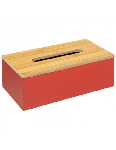 PORTABICCHIERI E PORTATOVAGLIOLI: vendita online PORTAFAZZOLETTI 174641E ROSSO MDF/BAMBOO in offerta