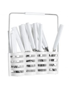 SERVIZI DI POSATE: vendita online SERVIZIO 24 POSATE CON STAND BIANCO 150005B in offerta