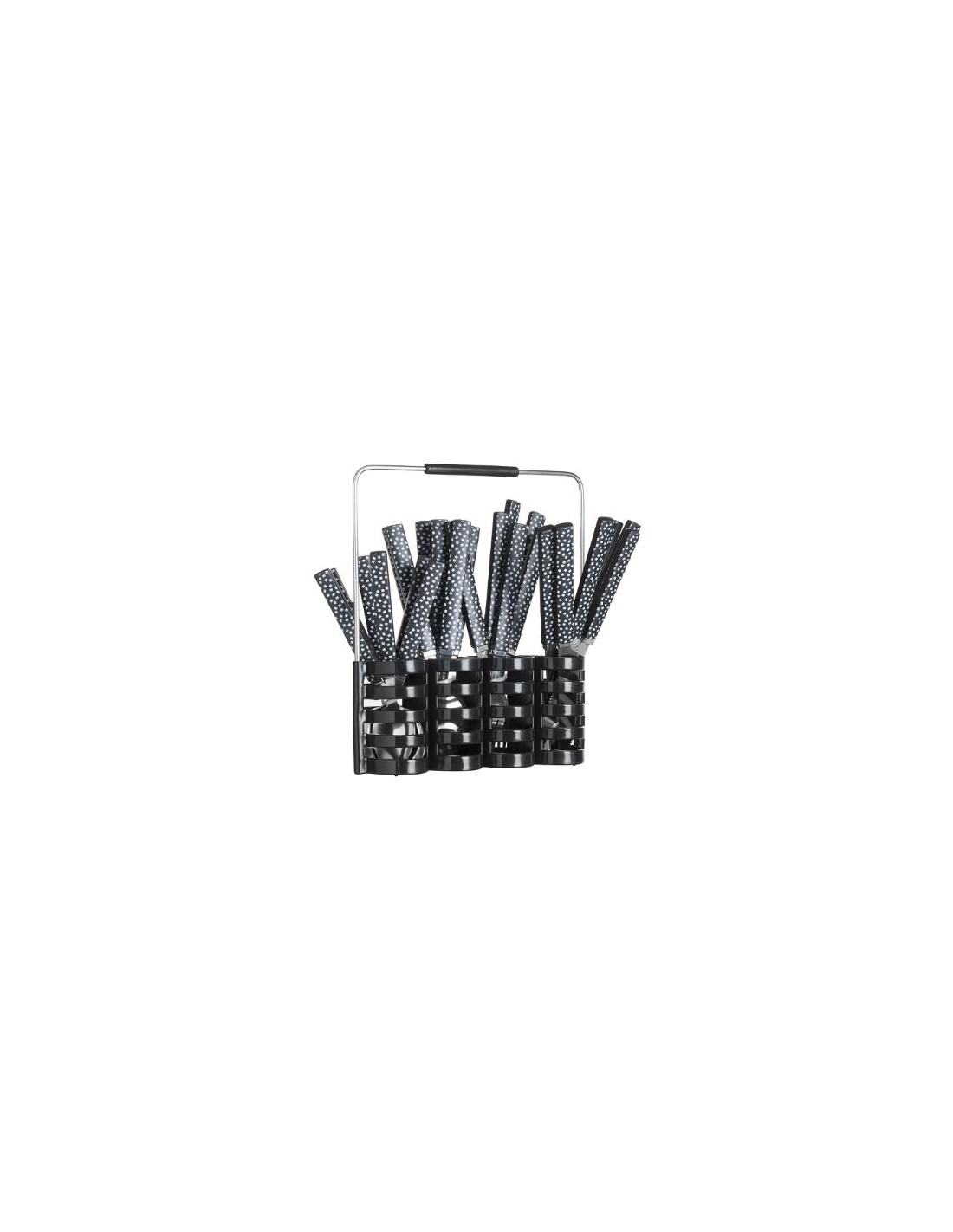 SERVIZI DI POSATE: vendita online SERVIZIO 24 POSATE CON STAND NERO 150005C in offerta