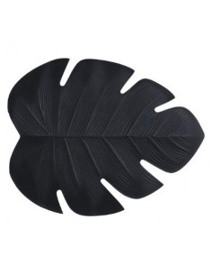 TOVAGLIETTE E TAPPETINI: vendita online TOVAGLIETTA FOGLIA 47 X 38 NERO 160727B in offerta