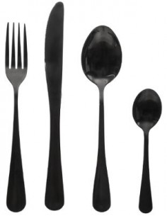 SERVIZI DI POSATE: vendita online SERVIZIO 16 POSATE NERO INOX 154001 in offerta