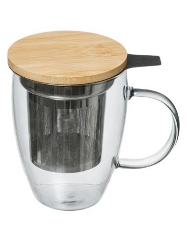 BICCHIERI CAFFE' E CAPPUCCINO: vendita online TAZZA 173784 VETRO C/INFUSORE 40CL in offerta