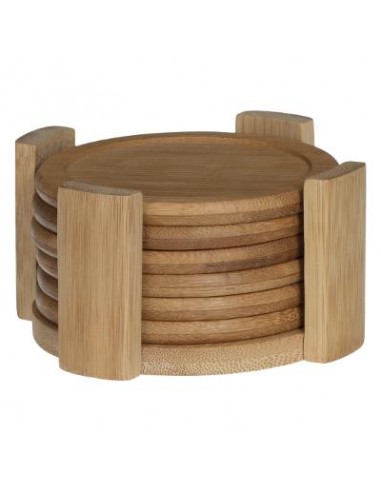 ACCESSORI VARI: vendita online SET 6 SOTTOBICCHIERI 160726 CON STAND BAMBOO in offerta