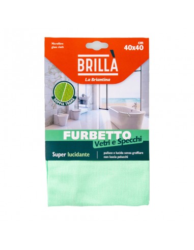 PANNI MICROFIBRA E PAVIMENTI: vendita online PANNO IN MICROFIBRA FURBETTO VETRI E SPECCHI 40X40 CM LA BRIANTINA in offerta
