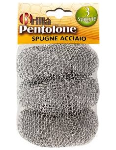 PANNI MICROFIBRA E PAVIMENTI: vendita online CONFEZIONE 3 PZ SPUGNE IN ACCIAIO 30 GR LA BRIANTINA in offerta