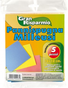 PANNI MICROFIBRA E PAVIMENTI: vendita online CONFEZIONE 5 PANNISPUGNA 1000 USI PAN02534 in offerta 2
