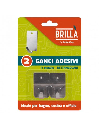 FERRAMENTA: vendita online CONFEZIONE 2 PZ GANCI ADESIVI IN ACCIAIO LA BRIANTINA in offerta